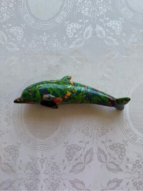 Sea/Marine Life Dolphin Ceramic Home Decor Art Design Piece Multicolored Graphic